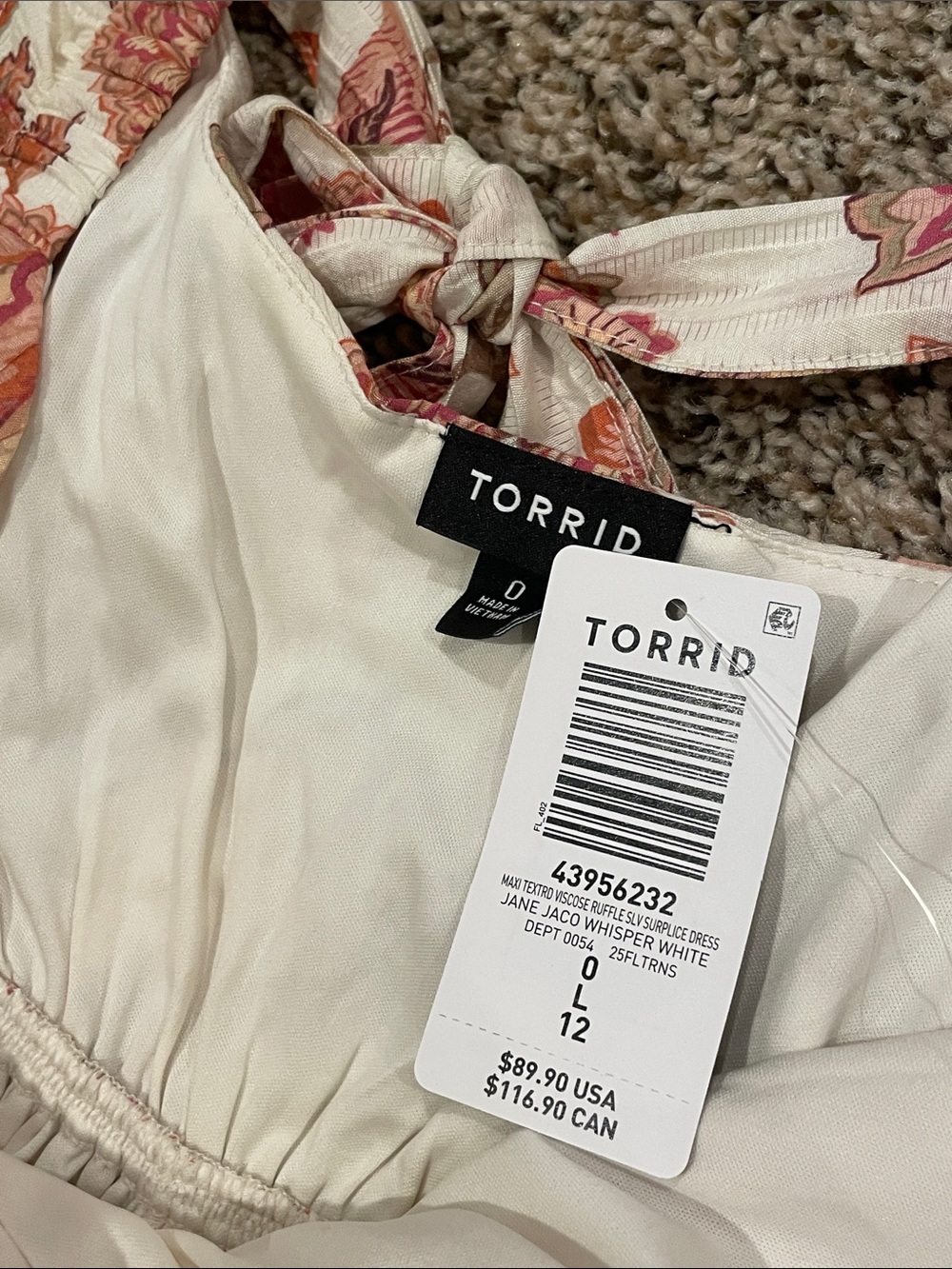 torrid Floral Ruffle Strap Maxi Dress in Cream and Rust L14 - Picture 8 of 12